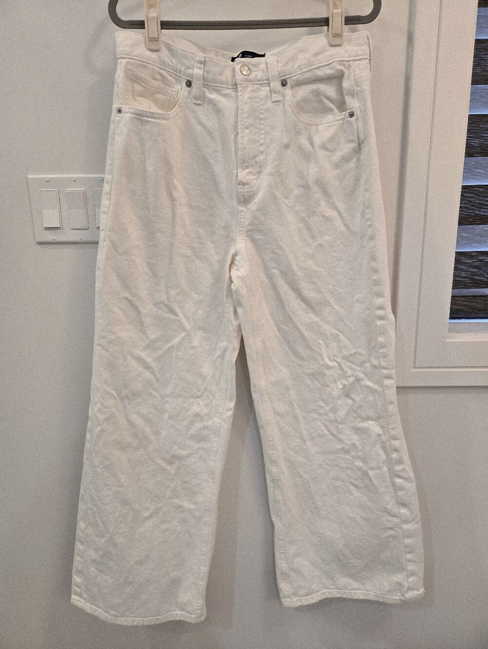 GAP White Wide-Leg High-Rise Jeans